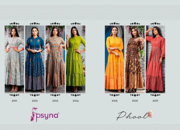 Psyna-Phool-2 Three Layer Prints Gown Style Kurtis